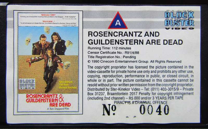 Rosencrantz & Guildenstern Are Dead - Movie VHS Tape (1990)