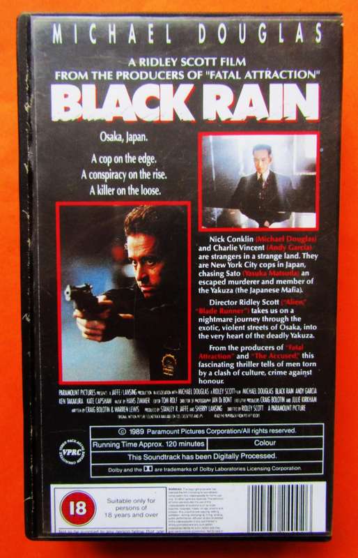 Black Rain - Michael Douglas - Movie VHS Tape (1989)
