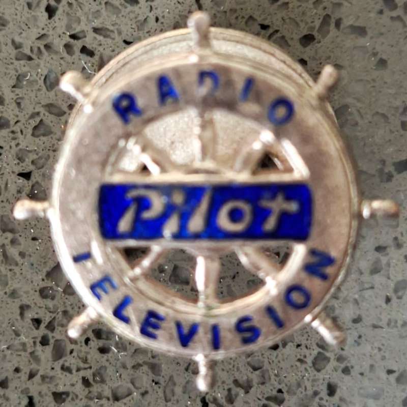 Old Pilot Radio and Television Buttonhole Badge