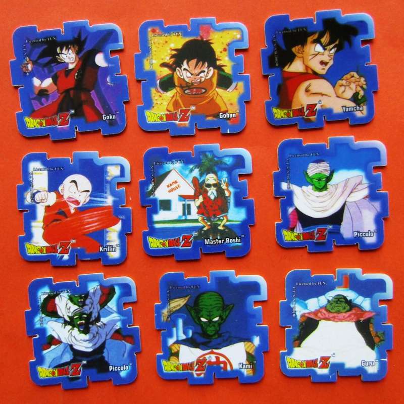 Lot of 9 Dragon Ball Z Super Cube Tazos by Simba