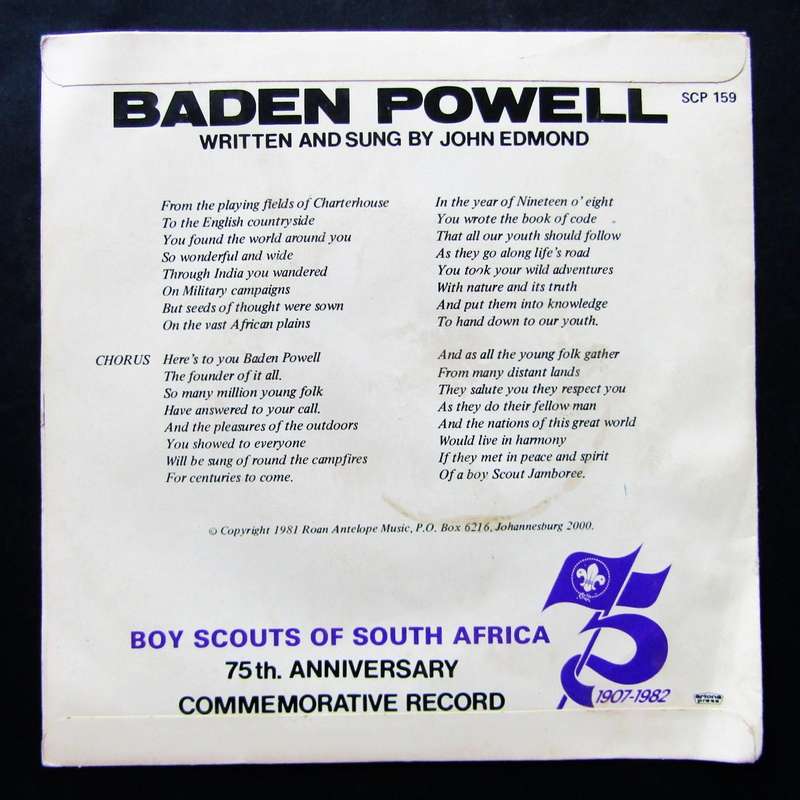 1982 Baden Powell SA Boy Scouts 75 Year Anniversary Record