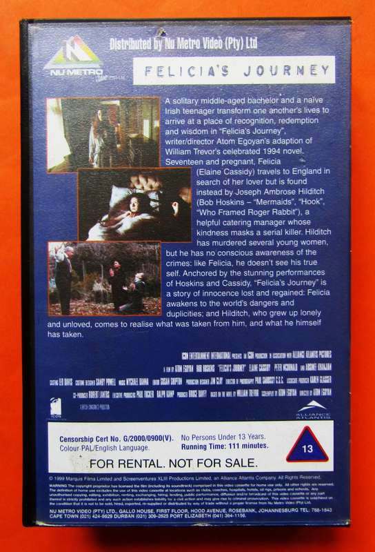 Felicia's Journey - Movie VHS Tape (2000)