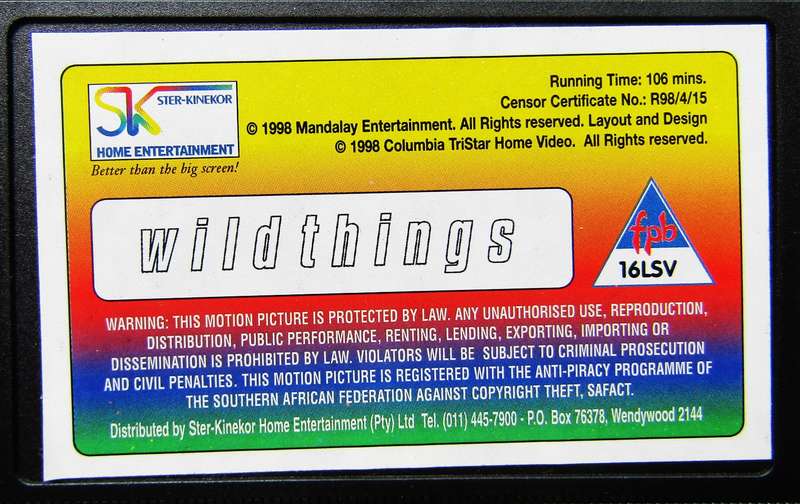 Wild Things - Kevin Bacon - Movie VHS Tape (1998)