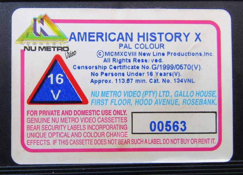American History X - Edward Norton - Movie VHS Tape (1999)