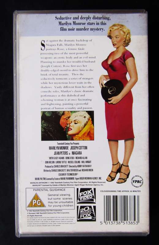 Niagara - Marilyn Monroe - Movie VHS Tape (1992)