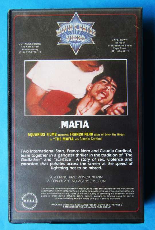 The Mafia - Movie VHS Tape