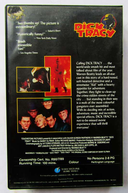 Dick Tracy - Movie VHS Tape (1990)
