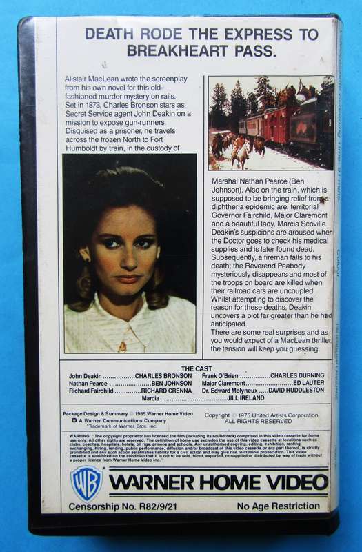 Breakheart Pass - Charles Bronson - Movie VHS Tape (1985)