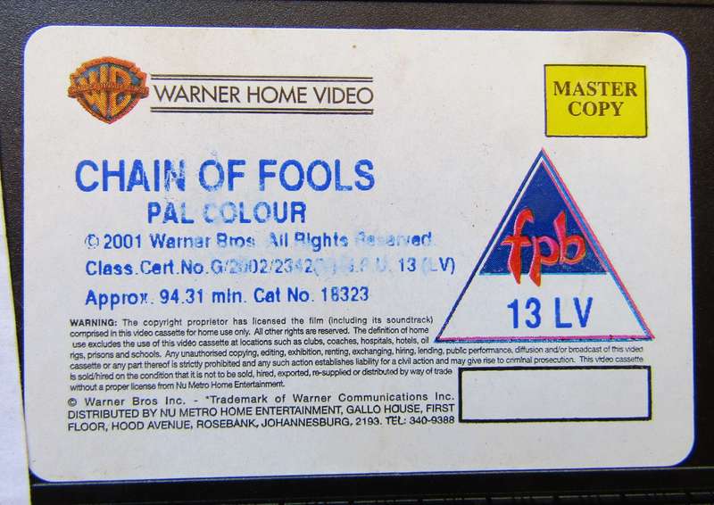 Chain of Fools - Steve Zahn - Movie VHS Tape (2002)