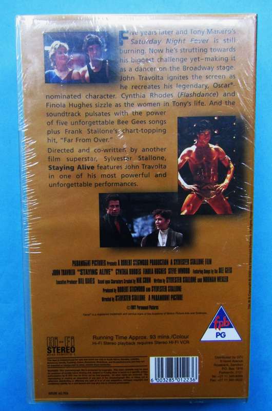 NEW Sealed - Staying Alive - John Travolta Movie VHS Tape (1983)