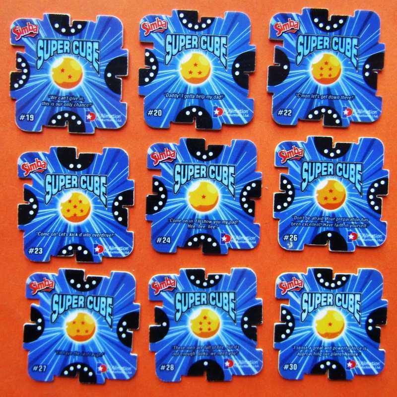 Lot of 9 Dragon Ball Z Super Cube Tazos by Simba