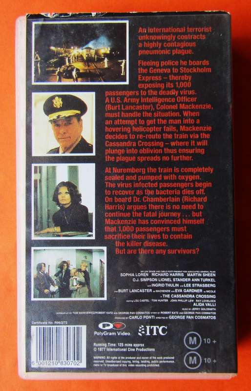 The Cassandra Crossing - Movie VHS Tape (1996)