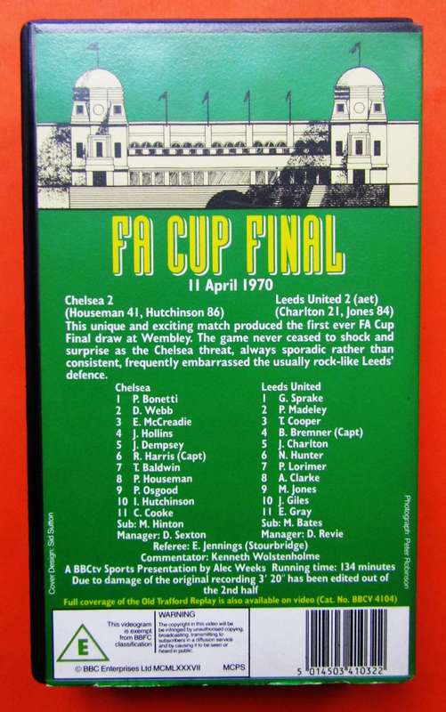1970 FA Cup Final - Chelsea vs Leeds United - VHS Video Tape
