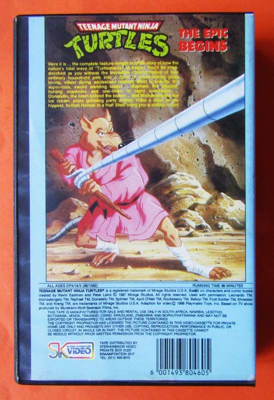 Teenage Mutant Ninja Turtles - The Epic Begins - VHS Video Tape (1988)