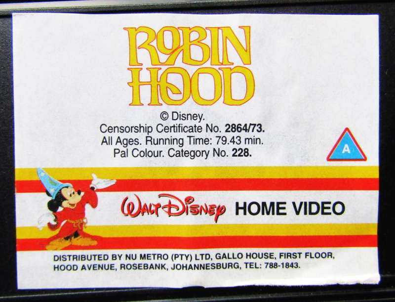 Robin Hood - Walt Disney VHS Tape
