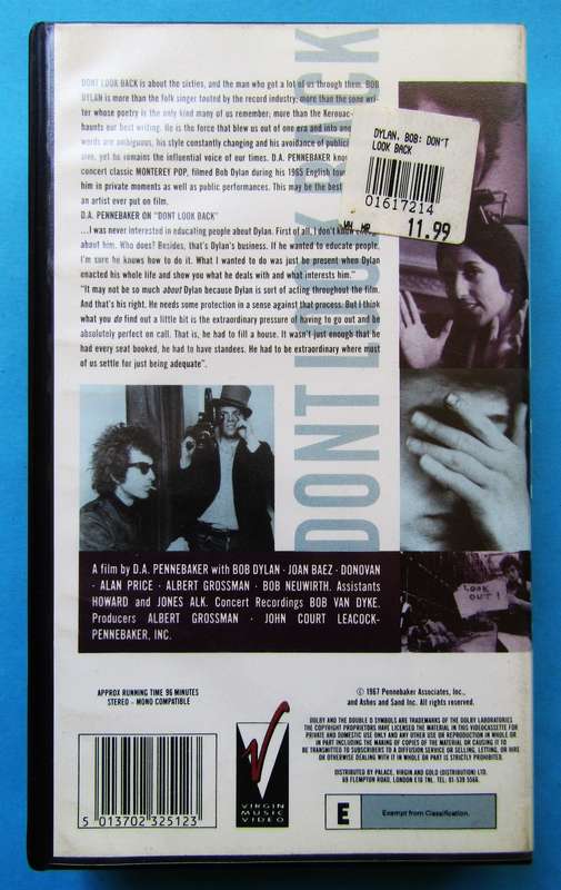 Bob Dylan: Dont Look Back - Movie VHS Tape