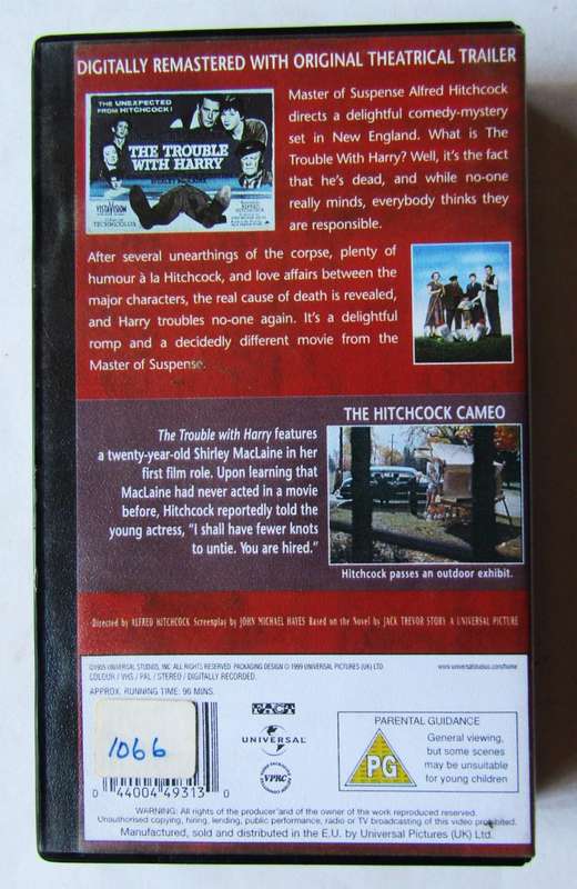 The Trouble with Harry - Alfred Hitchcock - Movie VHS Tape (1999)
