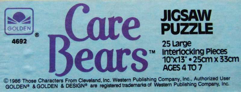 1986 Care Bears Jigsaw Puzzle