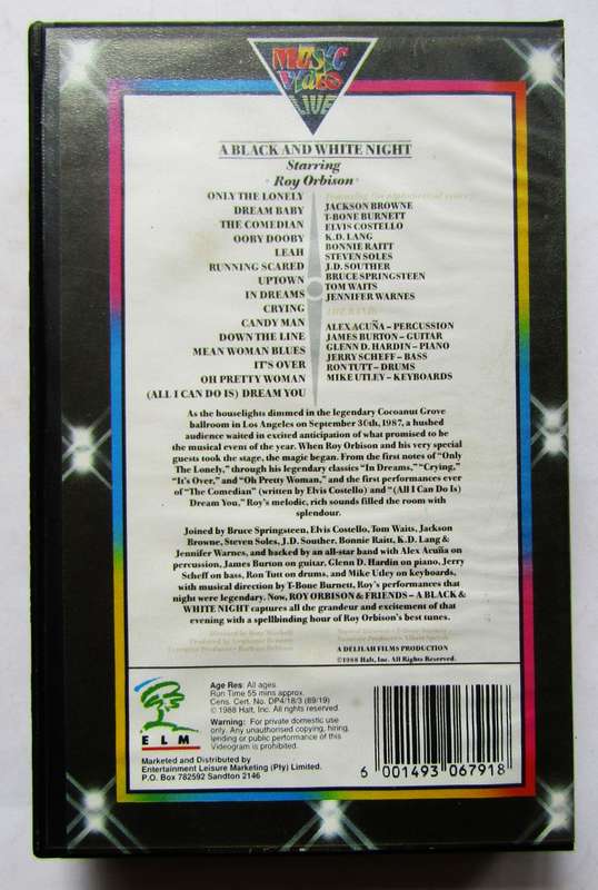 Roy Orbison & Friends - VHS Video Tape (1988)