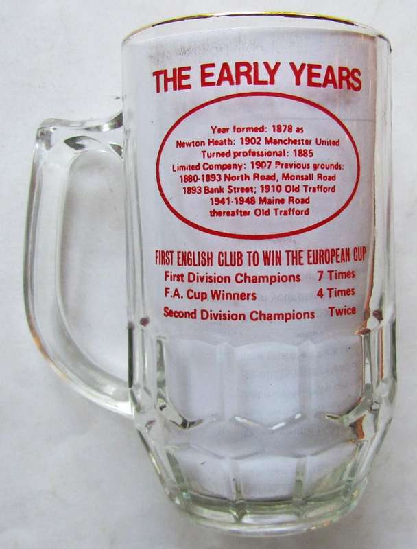 1978 Manchester United Football Club 100 Year Beer Mug