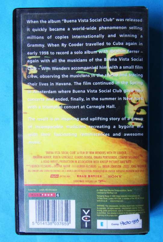 Buena Vista Social Club - Movie VHS Tape (1999)