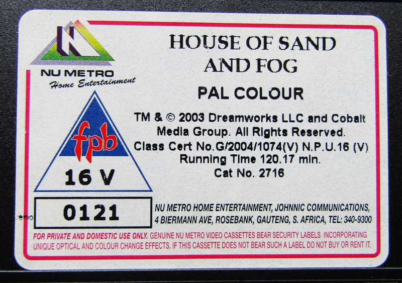 House of Sand and Fog - Movie VHS Tape (2004)
