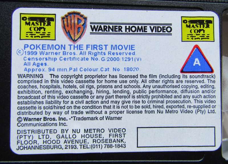 Pokemon - The First Movie - VHS Tape (2000)