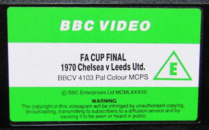 1970 FA Cup Final - Chelsea vs Leeds United - VHS Video Tape