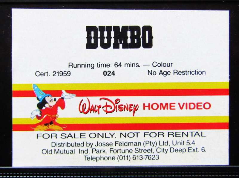Dumbo - Walt Disney VHS Tape