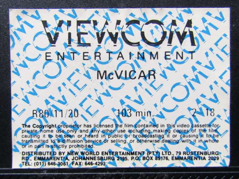 McVicar - Roger Daltrey - Crime Movie VHS Tape (1980)