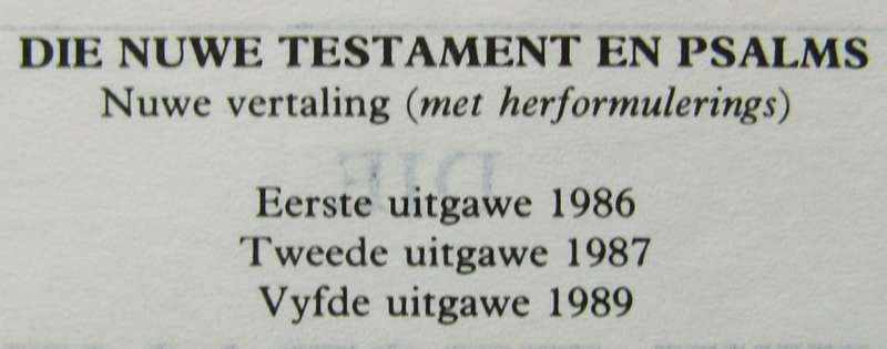 1989 SADF Afrikaans Pocket Bible