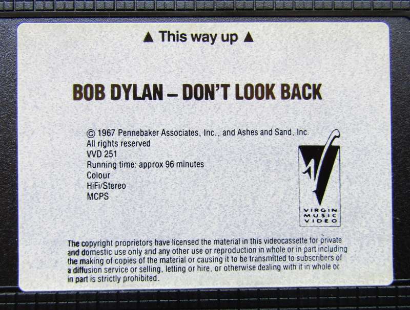 Bob Dylan: Dont Look Back - Movie VHS Tape