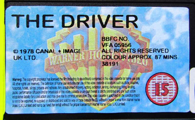 The Driver - Ryan O'Neal - Movie VHS Tape (2000)