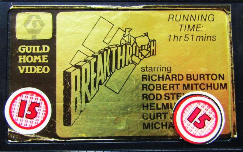 Breakthrough - Richard Burton - War Movie VHS Tape