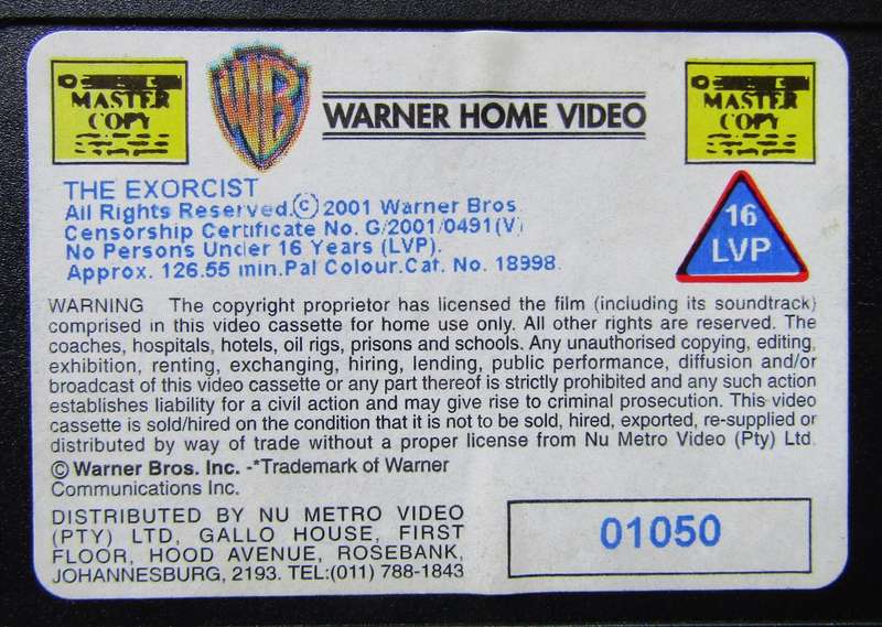 The Exorcist - Director's Cut - Horror Movie VHS Tape (2001)