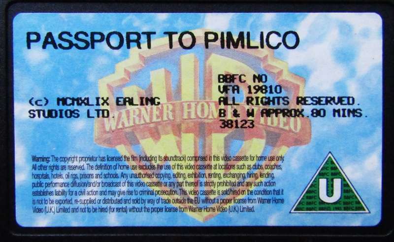Passport to Pimlico - Movie VHS Tape (1993)