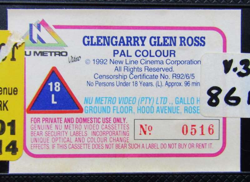 Glengarry Glen Ross - Al Pacino - Movie VHS Tape (1992)