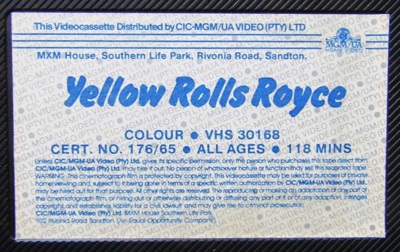 The Yellow Rolls Royce - Movie VHS Tape