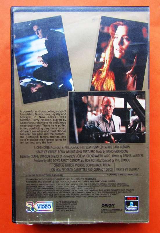 State of Grace - Sean Penn - Movie VHS Tape (1992)