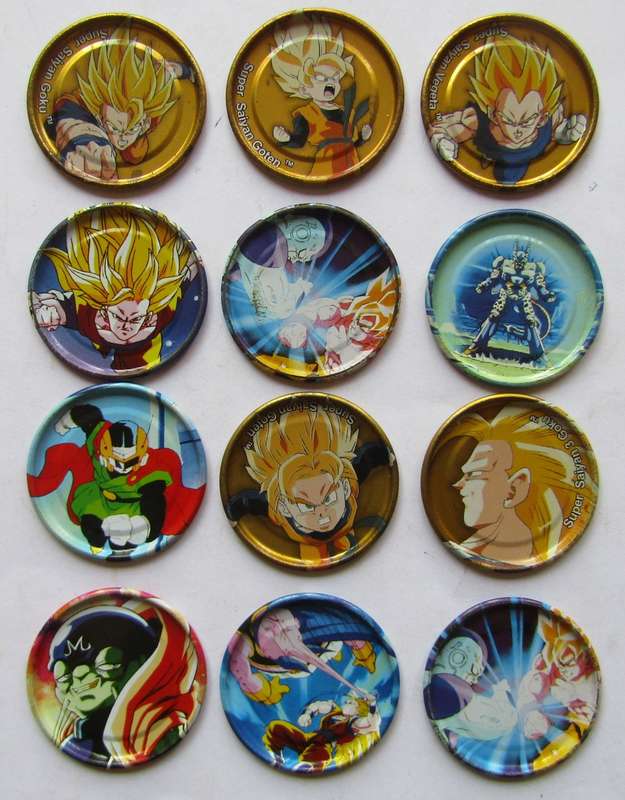 12 Dragon Ball Z Metal Tazos