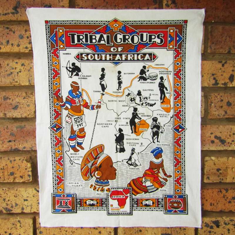 Old Tribal Groups of South Africa Cloth Banner