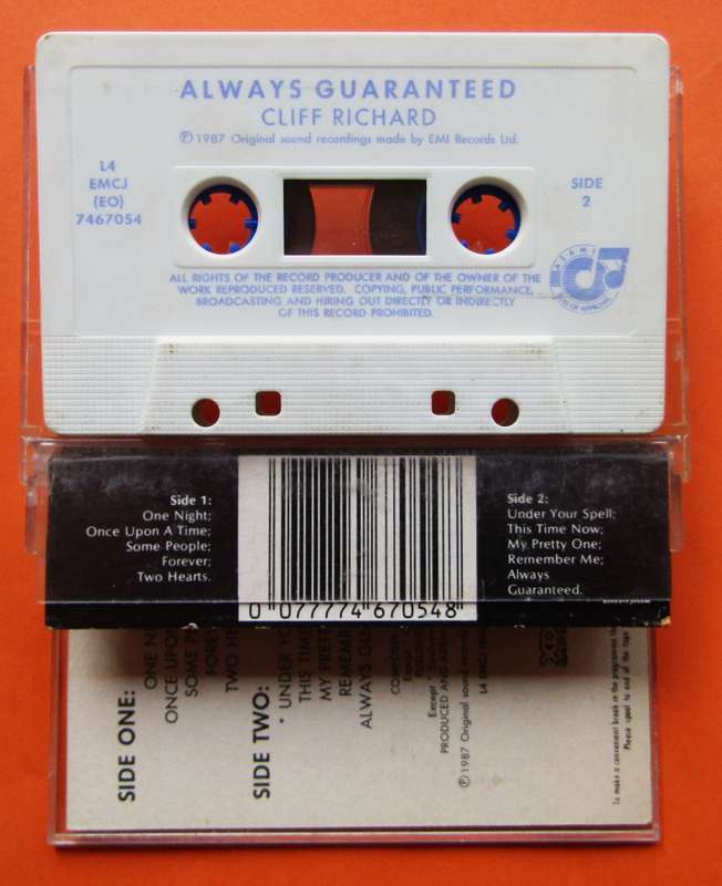 Cliff Richard - Always Guaranteed - Cassette Tape (1987)