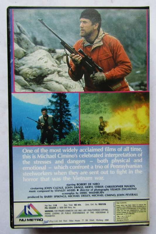 The Deer Hunter - Robert De Niro - Movie VHS Tape (1983)