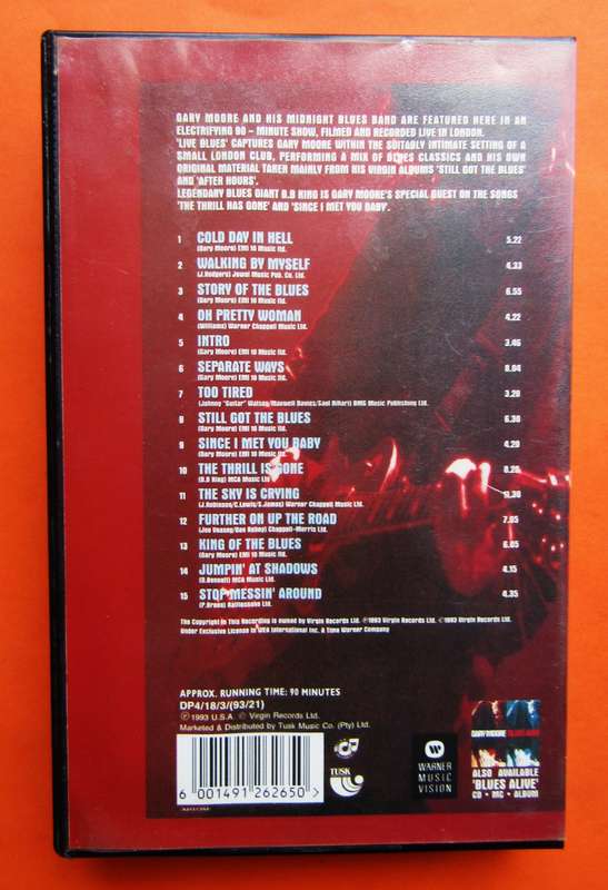 Gary Moore - Live Blues - VHS Video Tape (1993)