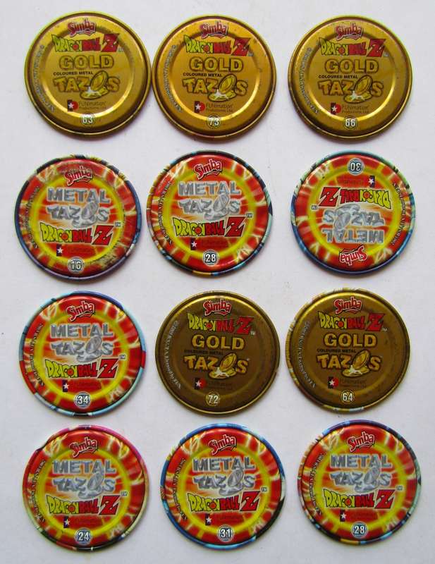 12 Dragon Ball Z Metal Tazos