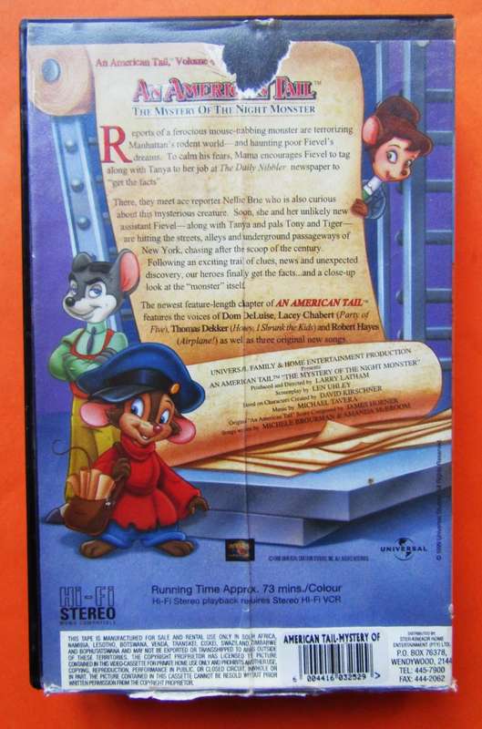 An American Tail - Volume 4 - VHS Tape (1999)