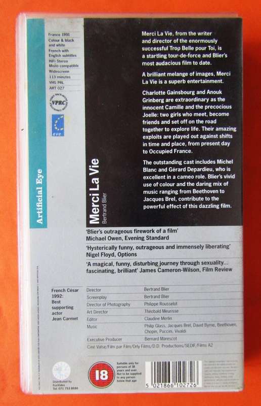 Merci La Vie - Movie VHS Tape (1992)