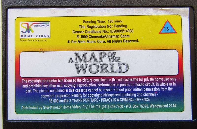 A Map of the World - Sigourney Weaver - Movie VHS Tape (2000)