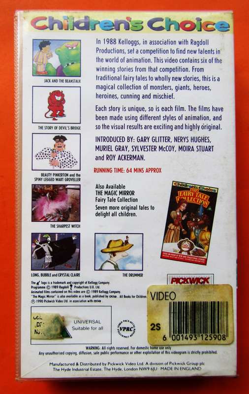 Kelloggs Children's Choice - Second Fairy Tale Collection - VHS Video Tape (1990)