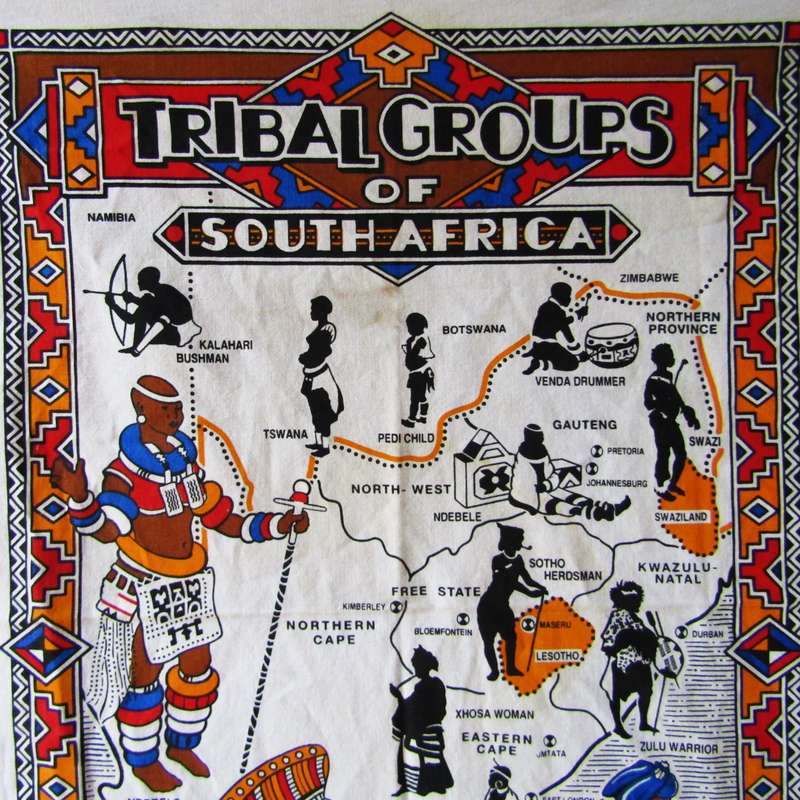 Old Tribal Groups of South Africa Cloth Banner